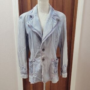 Vintage Faded Glory Light Blue Women's Denim Blazer